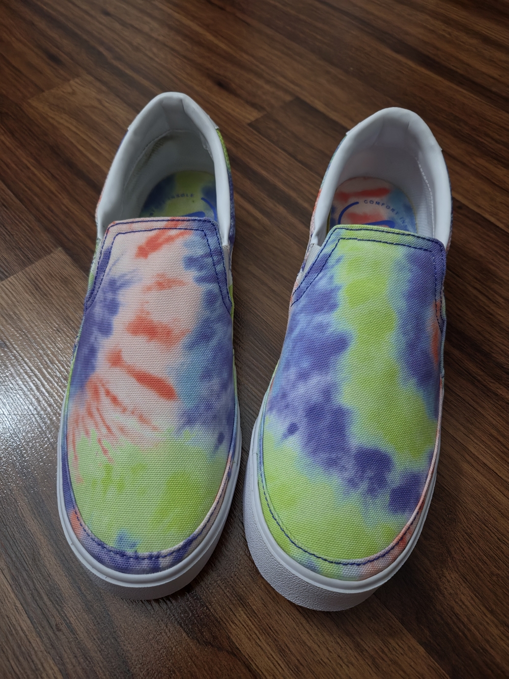 Nike Tie-Dye Slip-On Sneakers - Neon Green, Purple, Coral